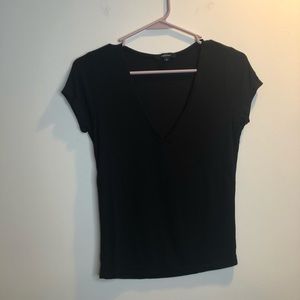 Ambiance Black Low Cut Short Sleeve Shirt